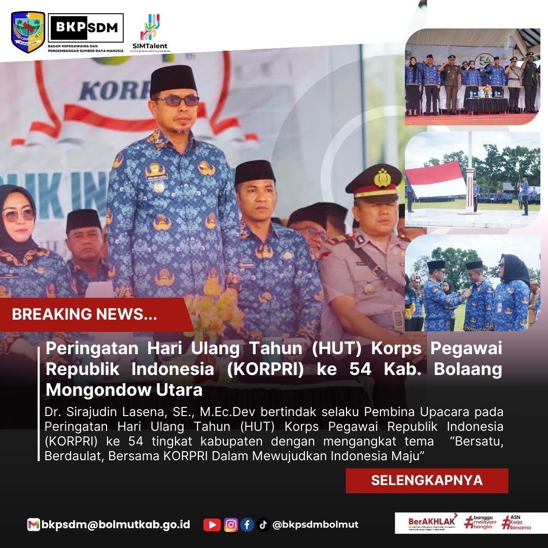 Peringatan Hari Ulang Tahun (HUT) Korps Pegawai Republik Indonesia (KORPRI) Ke 54 Kab. Bolaang Mongondow Utara